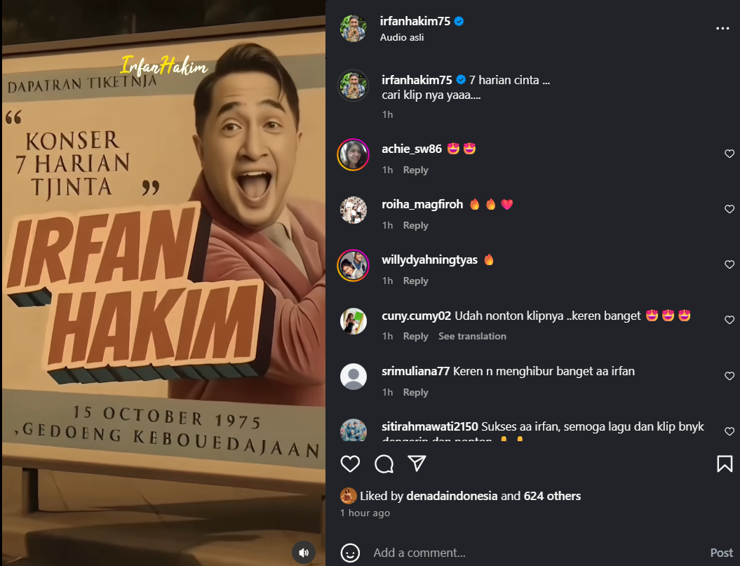 Irfan Hakim rilis lagu dangdut (Instagram)